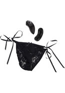 Little Black Panty Vibe Massager With Remote Control - Black